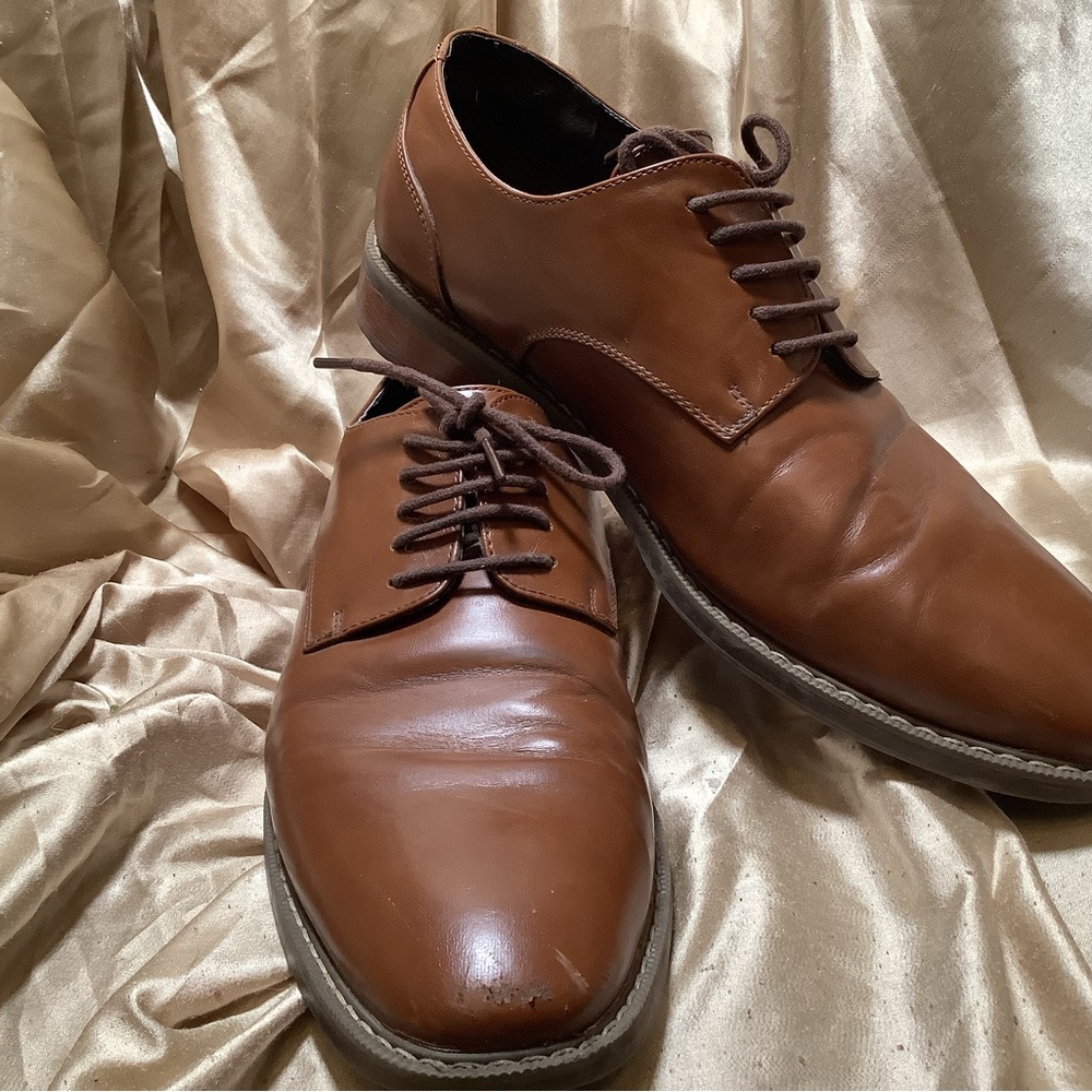 Van Heusen Garrett Mens Dress Shoes Lace Up Size 12M Brown
